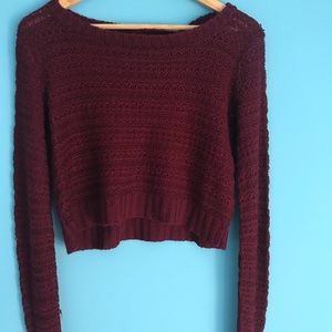 Burgundy red cropped sweater
